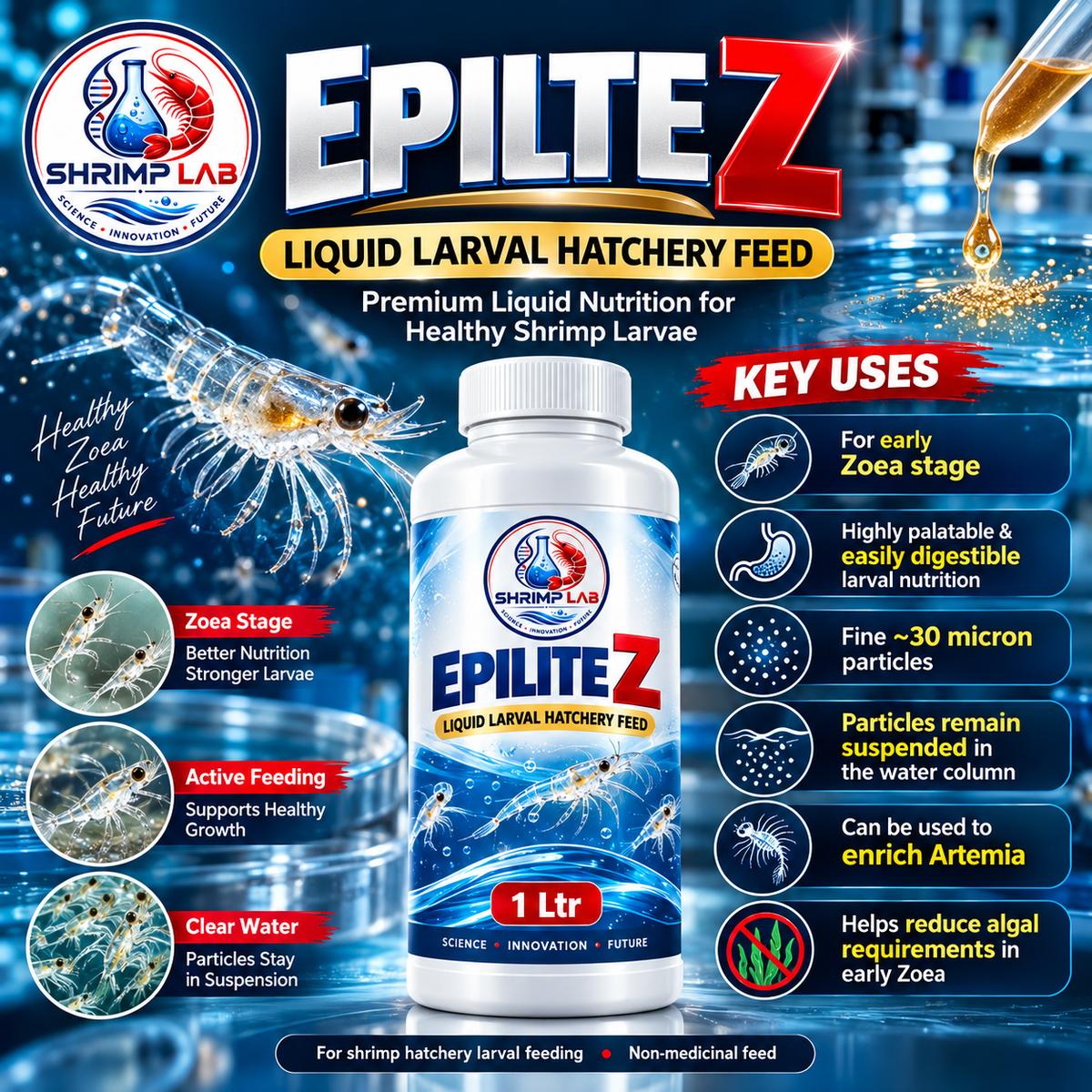 EPILITE Z – 1 Litre | Liquid Larval Hatchery Feed