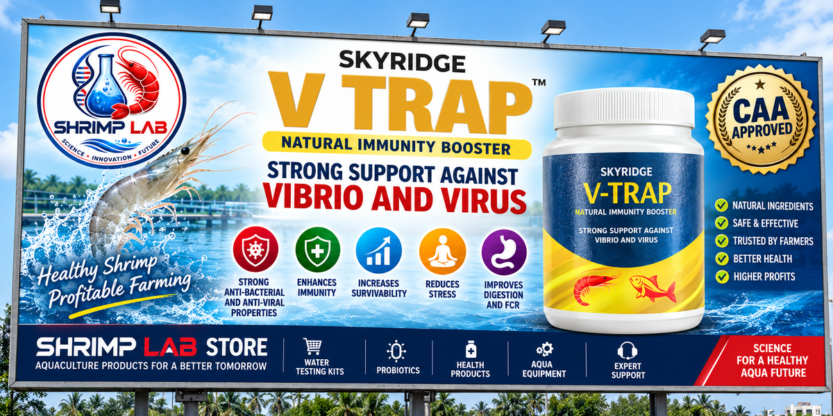 SKYRIDGE V-TRAP Shrimp Feed Supplement | Natural Immunity Booster | Supports Shrimp Health, Survival, Stress & Digestion | 5 g/kg Feed