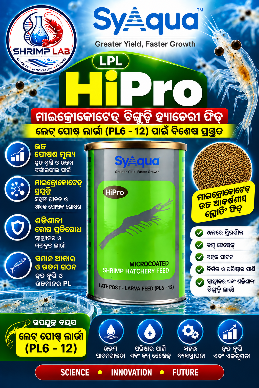 SyAqua HiPro LPL – Microcoated Shrimp Hatchery Feed